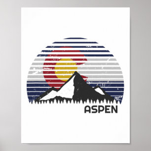 Póster Bandera de Aspen Colorado - Montaña Co