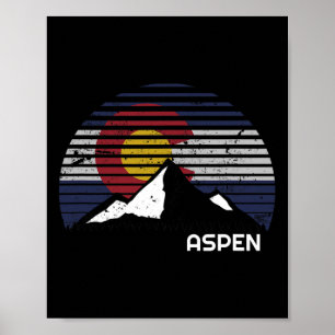 Póster Bandera de Aspen Colorado - Montaña del Día del Pa