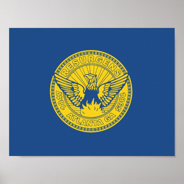 Póster Bandera de Atlanta, Poster de Georgia (Frente)