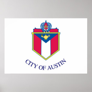 Póster Bandera de Austin (Texas)
