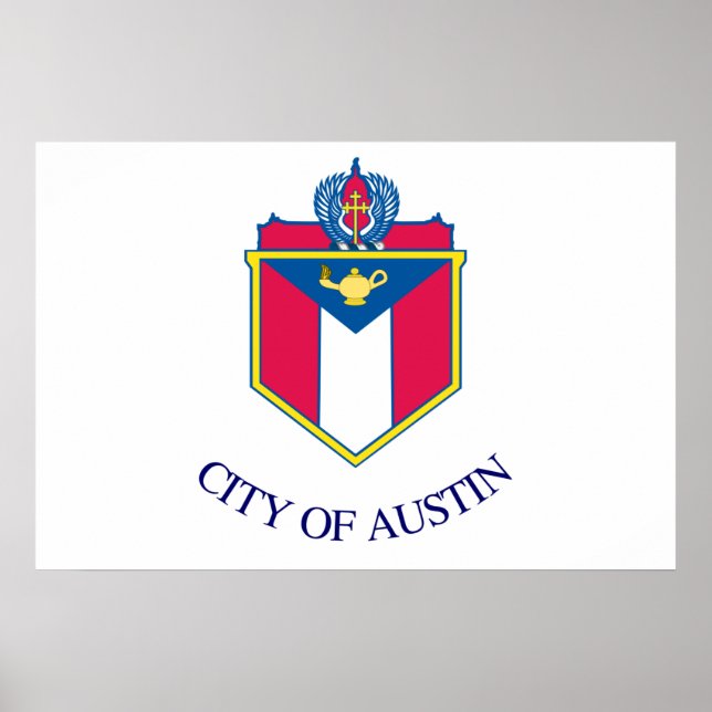 Póster Bandera de Austin (Texas) (Frente)