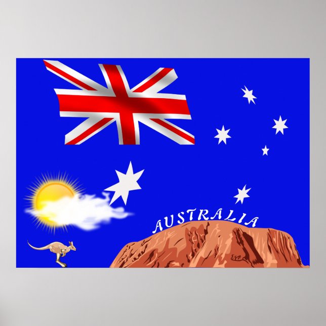 Póster Bandera de Australia (Frente)