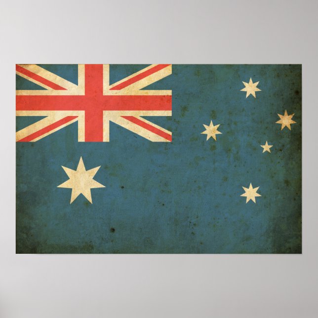 Póster Bandera de Australia vintage (Frente)