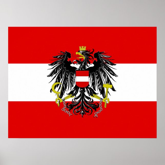 Póster Bandera de Austria (Frente)