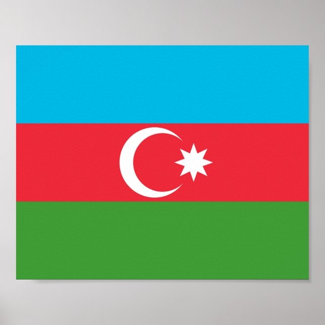 Póster Bandera de Azerbaiyán (Frente)