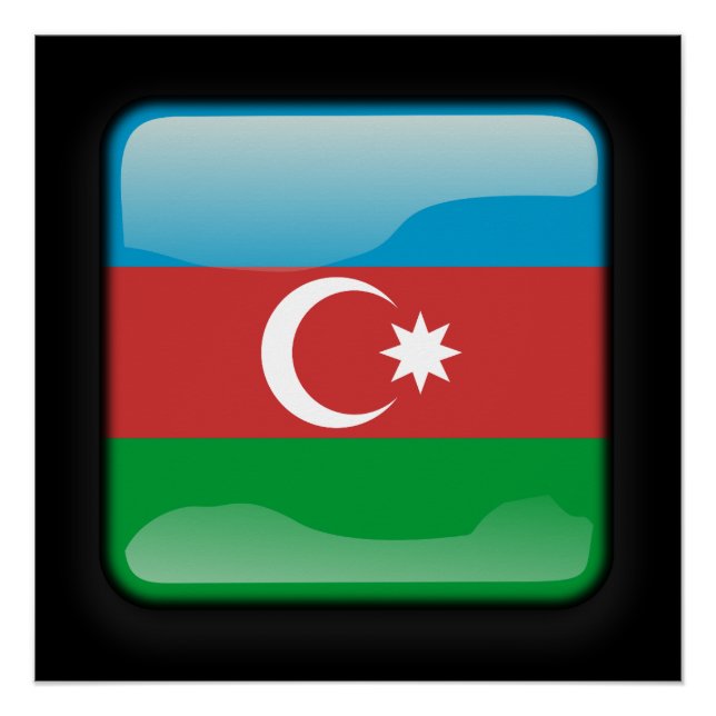 Póster Bandera de Azerbaiyán (Anverso)