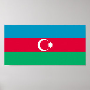 Póster Bandera de Azerbaiyán Patriótica