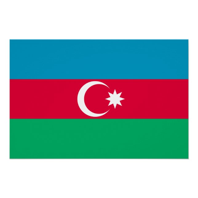 Póster Bandera de Azerbaiyán Patriótica (Anverso)