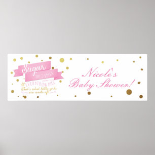 Póster Bandera de Baby Shower Azúcar y Especias y Todo lo