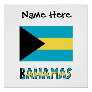 Póster Bandera de Bahamas Bahamiana 