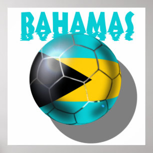 Póster Bandera de Bahamas - bandera del Caribe bahamesa
