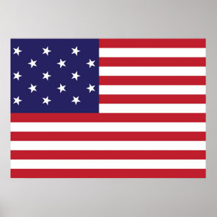 Póster Bandera de Banner Español Estrella de Estados Unid