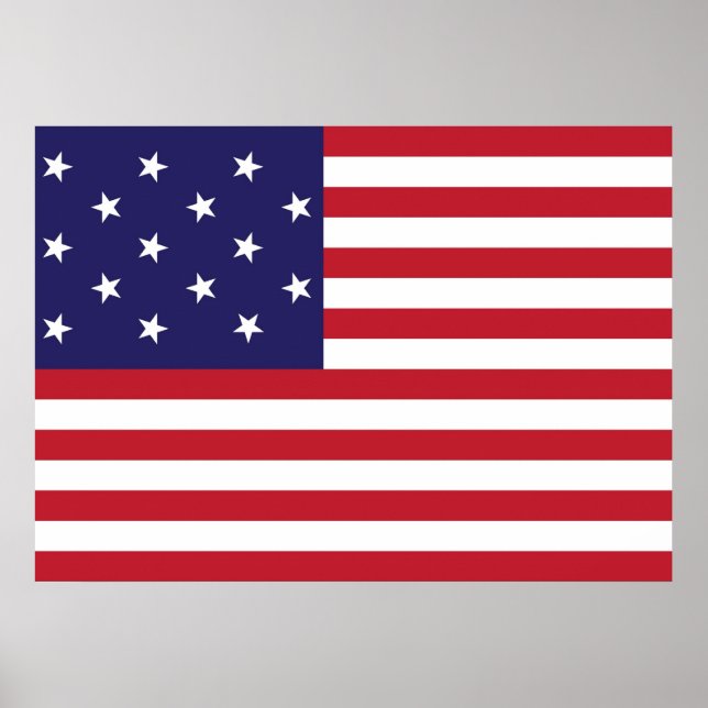 Póster Bandera de Banner Español Estrella de Estados Unid (Frente)
