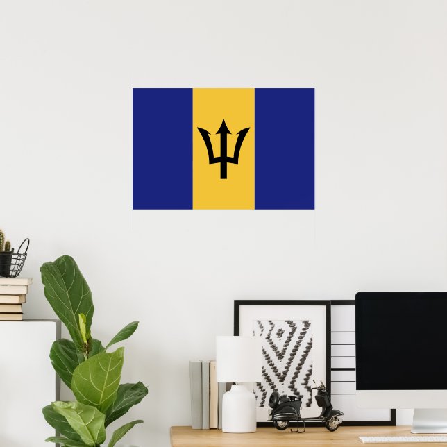 Póster Bandera de Barbados (Oficina en casa)