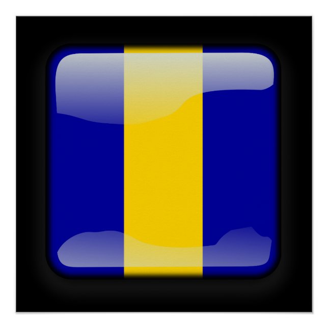 Póster Bandera de Barbados (Anverso)