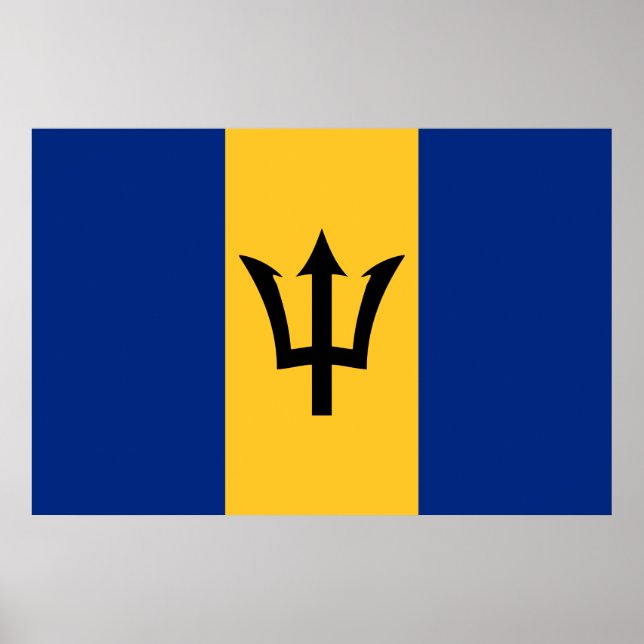 Póster Bandera de Barbados (Barbados) (Bajan) (Frente)