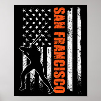 Póster Bandera de béisbol de San Francisco Usa vintage pa