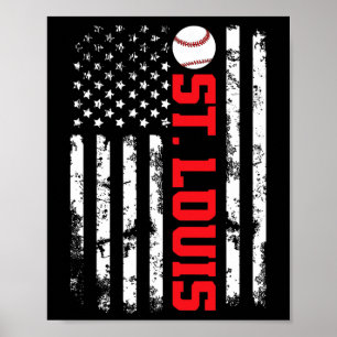 Póster Bandera de béisbol de St. Louis EE. UU.