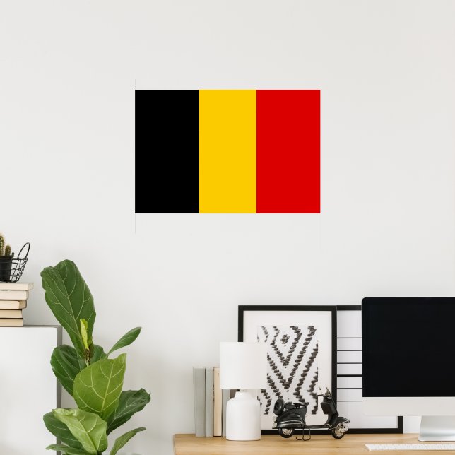 Póster Bandera de Bélgica (Oficina en casa)