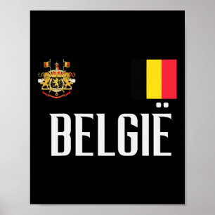 Póster Bandera de Bélgica Belgie Footll Fútbol Aficionado