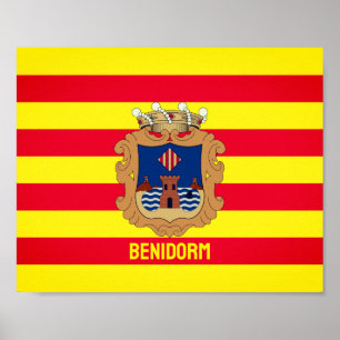 Póster Bandera de Benidorm - Comunidad Valenciana (ESP)