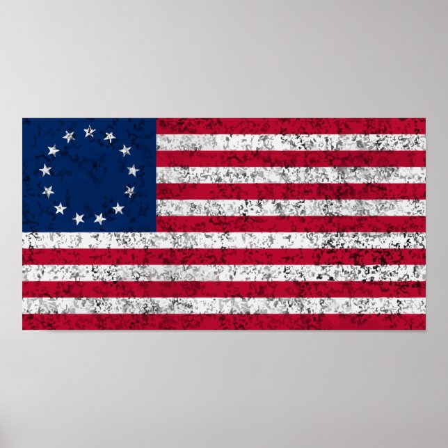 Póster Bandera de Betsy Ross con problemas (Frente)