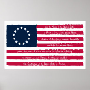 Póster Bandera de Betsy Ross del preámbulo de la
