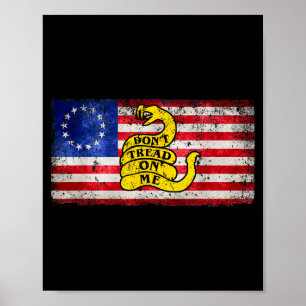 Póster Bandera de Betsy Ross No Pises Patriótico En Mí Pa