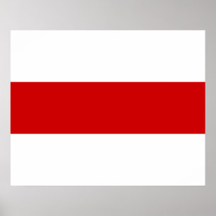 Póster Bandera de Bielorrusia (rojo y blanco)