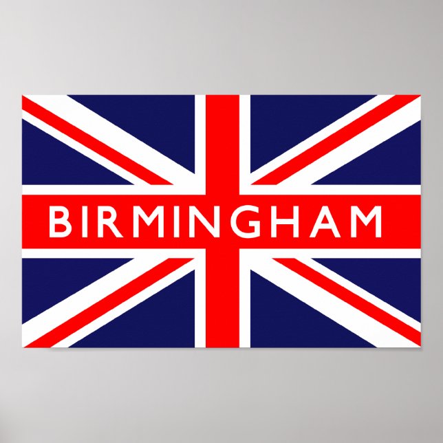 Póster Bandera de Birmingham Reino Unido (Frente)