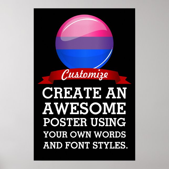 Póster Bandera de Bisexualidad Glossy Round (Frente)