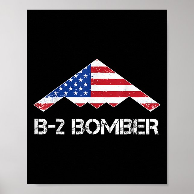 Póster Bandera De Bombardero Espiritual B-2 Aerolínea Mil (Frente)