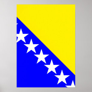 Póster bandera de Bosnia y Herzegovina