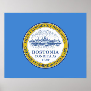 Póster Bandera de Boston (Massachusetts)