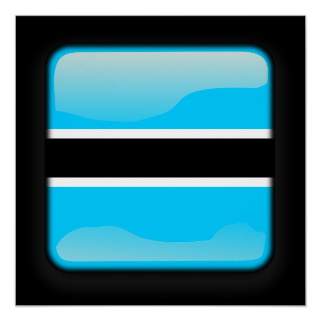 Póster Bandera de Botswana (Anverso)