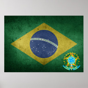 Póster bandera de brasil