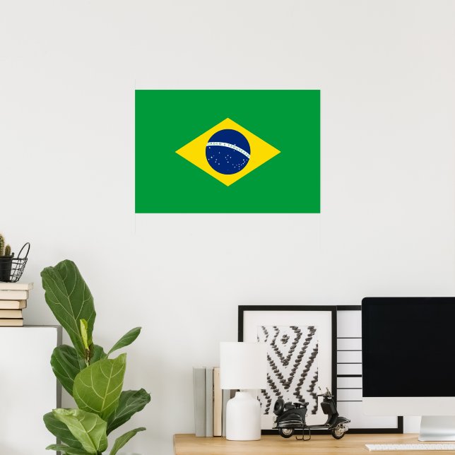 Póster Bandera de Brasil (Oficina en casa)
