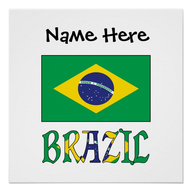 Póster Bandera de Brasil Personalizada (Anverso)