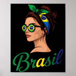 Póster Bandera de Brasil Raíces Brasileñas Orgullo Brasil