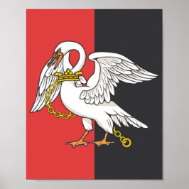 Póster Bandera de Buckinghamshire (condado del Reino Unid