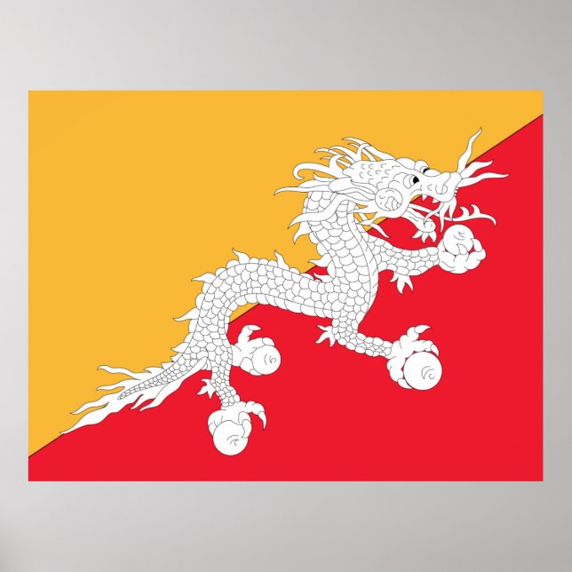 Póster Bandera de Bután (Frente)