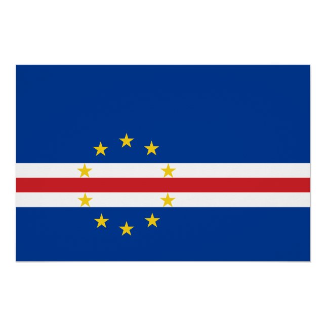 Póster Bandera de Cabo Verde (Anverso)