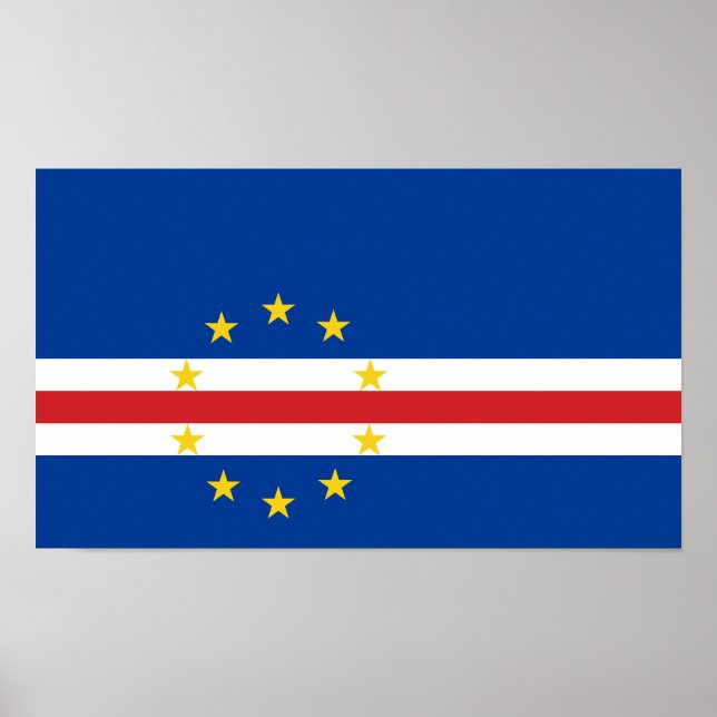 Póster Bandera de Cabo Verde (Frente)