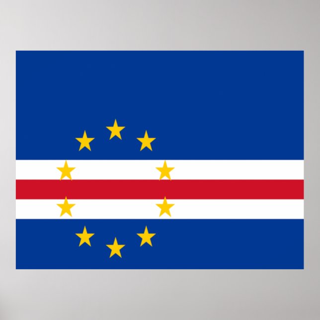 Póster Bandera de Cabo Verde (Frente)