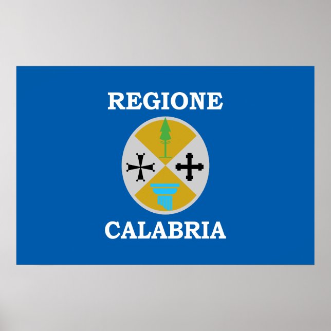 Póster Bandera de Calabria, Italia (Frente)
