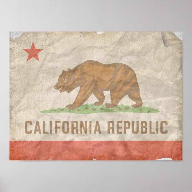 Póster Bandera de CALIFORNIA (Frente)