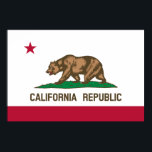 Póster Bandera de California<br><div class="desc">Bandera estatal de California. Grandes regalos y productos impresionantes con bandera de diseño de California.</div>