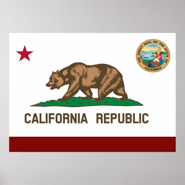 Póster Bandera de California (Frente)