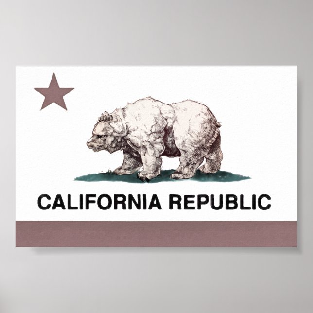Póster Bandera de California2 (Frente)