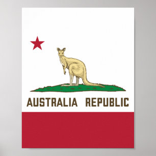Póster Bandera de California de Australia